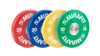 Mirafit Narrow Coloured Olympic Bumper Plates: was £599.95, now £499.95 at Mirafit (Full set, 140 kg)