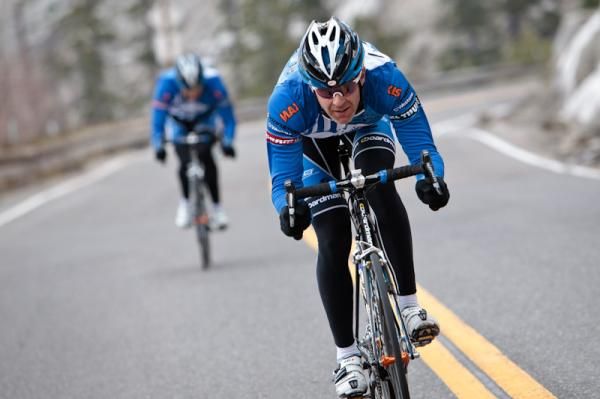 Andrew Pinfold (UnitedHealthcare) practicing his descending skills.