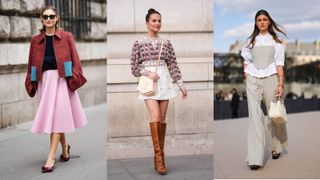 street style influencers showing spring outfit ideas petites