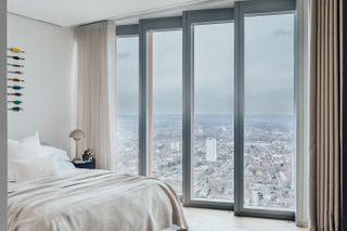 manhattan loft gardens penthouse bedroom with view