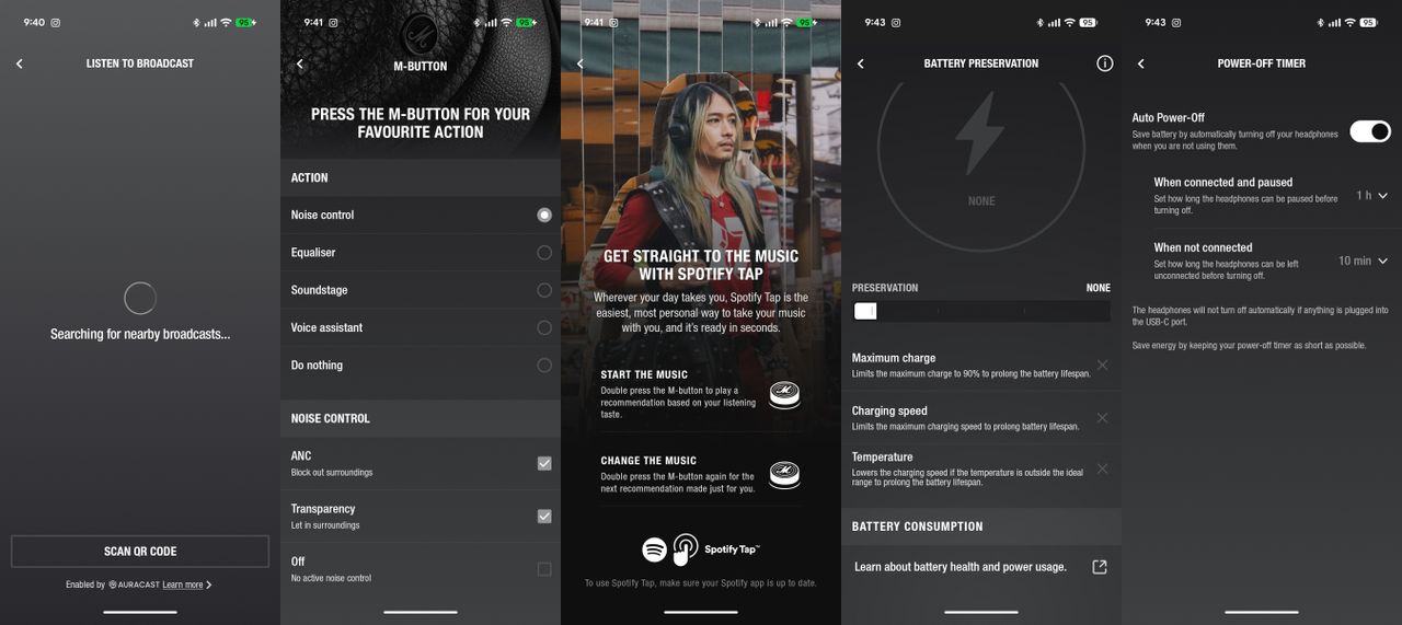 Marshall Milton ANC headphones app features and walkthrough