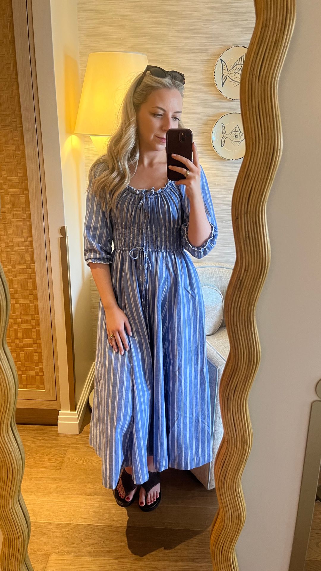 Caroline Parr wearing the FatFace Camille dress