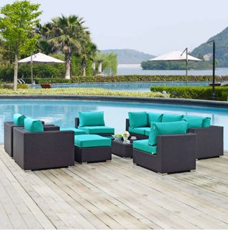 Target outdoor furniture poolside rattan set