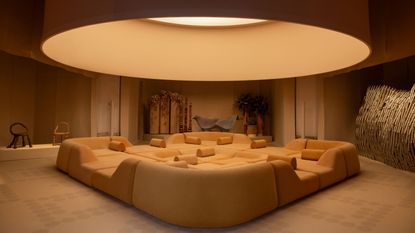 Conversation Pit seating at Design Space Alula at milan design week 2024