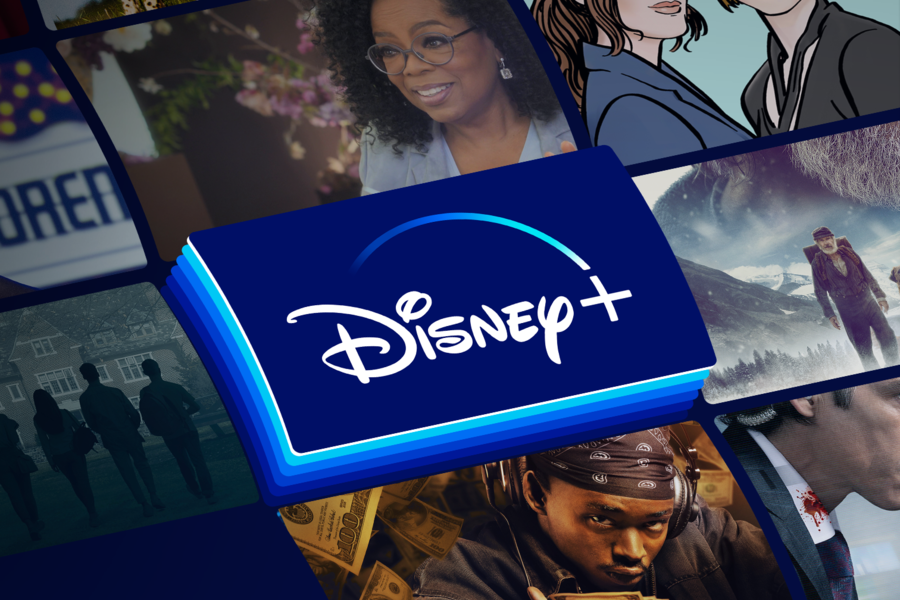 A screenshot of the Disney Plus logo surrounded by logos of its TV shows