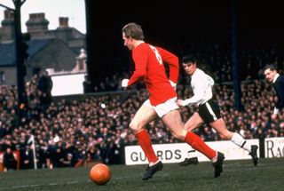 Denis Law in action for Manchester United against Fulham in 1965.