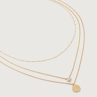 Monica Vinader layered gold necklaces