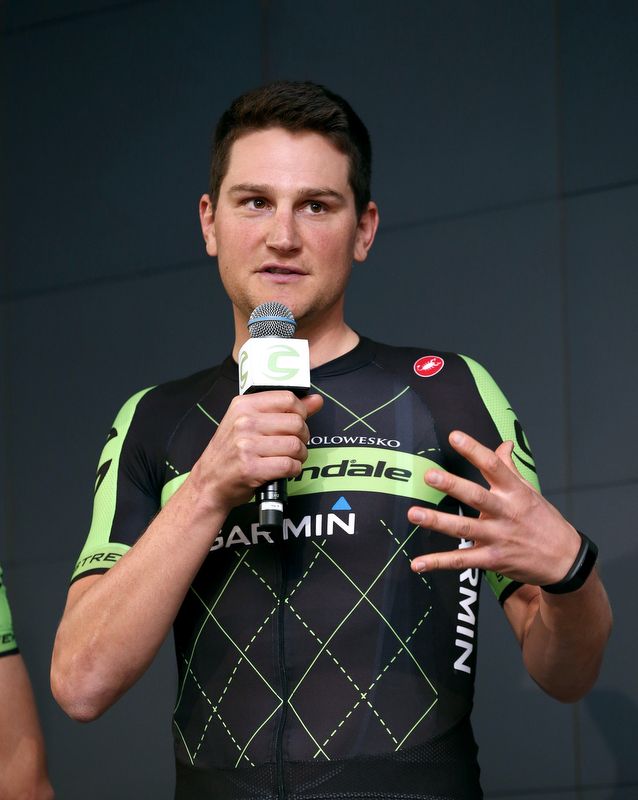 Ted King at the 2015 Cannondale-Garmin team presentation
