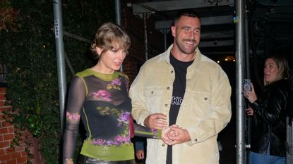 Taylor Swift's cousin takes credit for setting her up with Travis Kelce : Taylor Swift and Travis Kelce leave the Waverly Inn in New York City 
