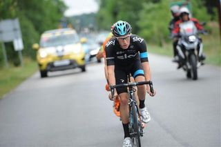 Josh Edmondson (Team Sky) leads the breakaway in Tour of Poland's stage 4