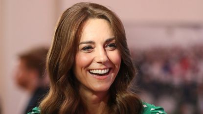 Kate middleton smiling with tonal beauty look