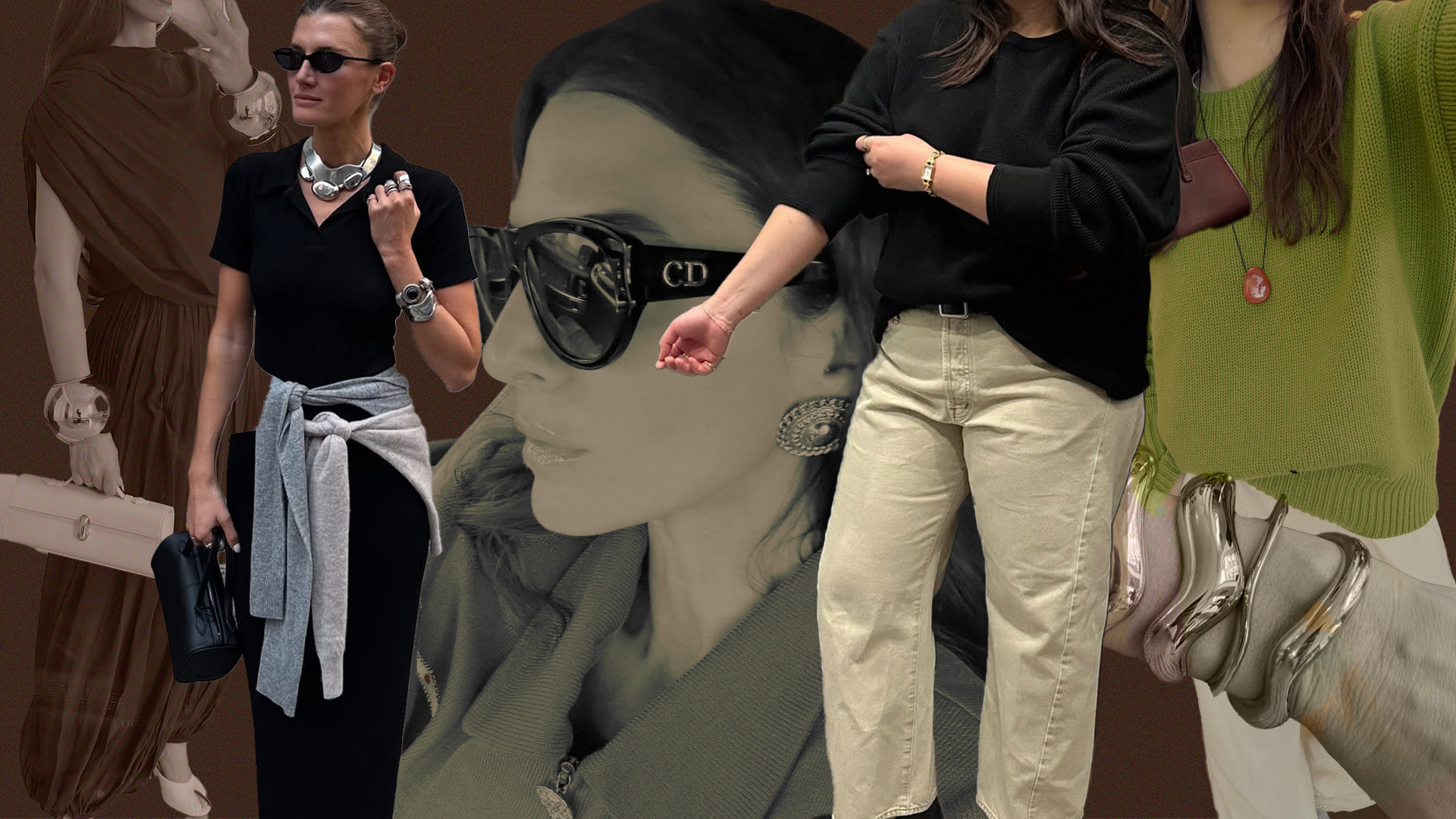 Collage of women wearing summer 2026 jewelry trends.