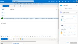 Logging an Outlook email to Salesforce using the Salesforce app in Outlook.