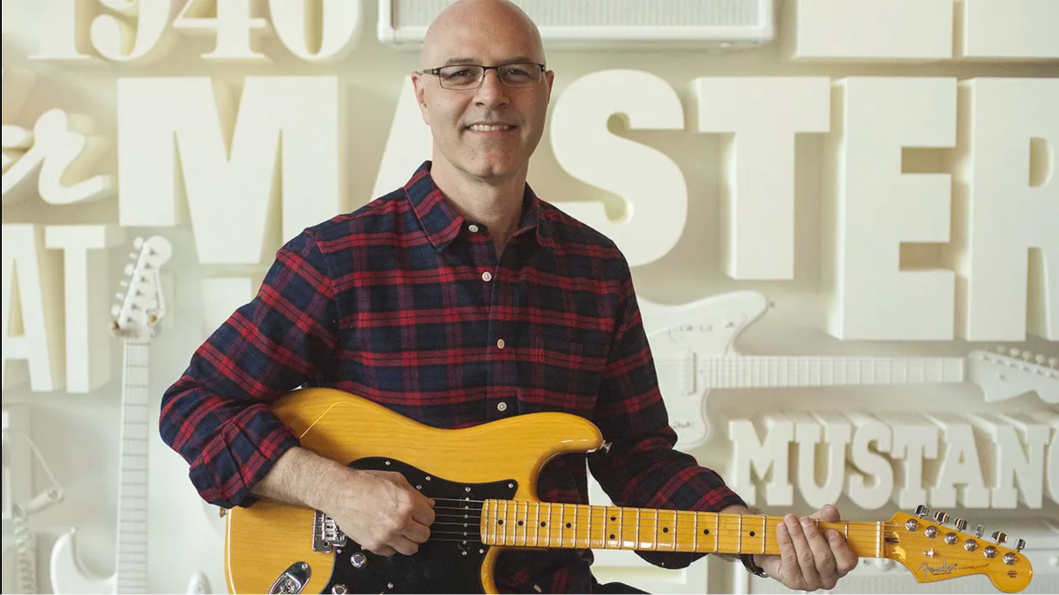 Fender's director of product Allen Abbassi with a Stratocaster
