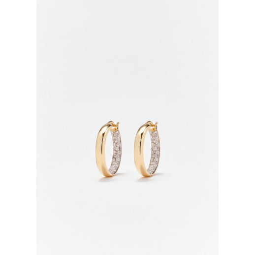 Paire De Cr&amp;Eacute;oles Diamant&amp;Eacute;es Pm or Jaune