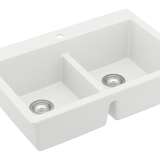 white double composite sink 