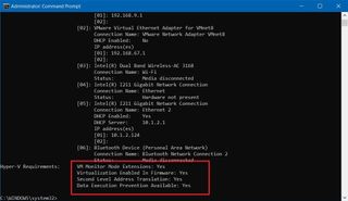 Windows 10 check Hyper-V support command