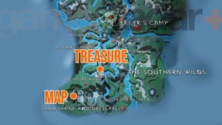 God of War Giant's Toes treasure map