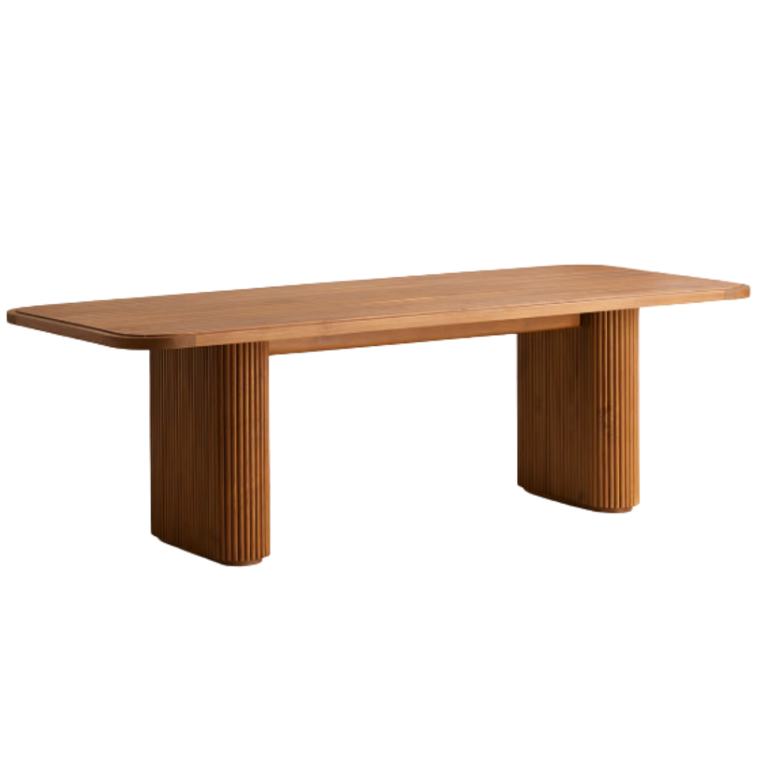Ryker Dining Table, Stained Teak