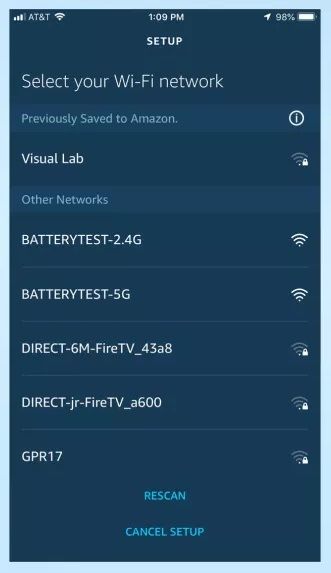 6 Select your Wifi network Amazon Alexa