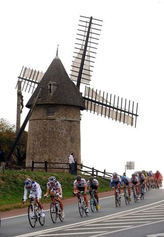 A windmill along the route of the Tour of Vendée.