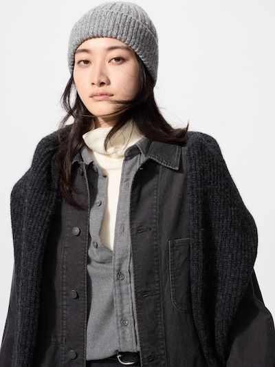 Heattech Ribbed Beanie (marled Yarn)