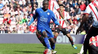 SUNDERLAND, ENGLAND - April 10 : N'Golo Kante of Leicester in action during the Premier League match between Sunderland and Leicester City at the Stadium of Light on April 10, 2016 in Sunderland, United Kingdom. (Photo by Plumb Images/Leicester City FC via Getty Images)