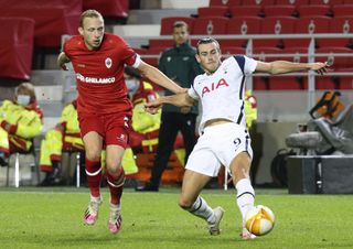 Gareth Bale, right, played 58 minutes for Spurs against Royal Antwerp, but looked off the pace