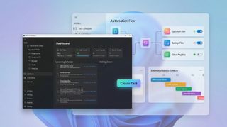 Mockup of FluentTaskScheduler app for Windows 11