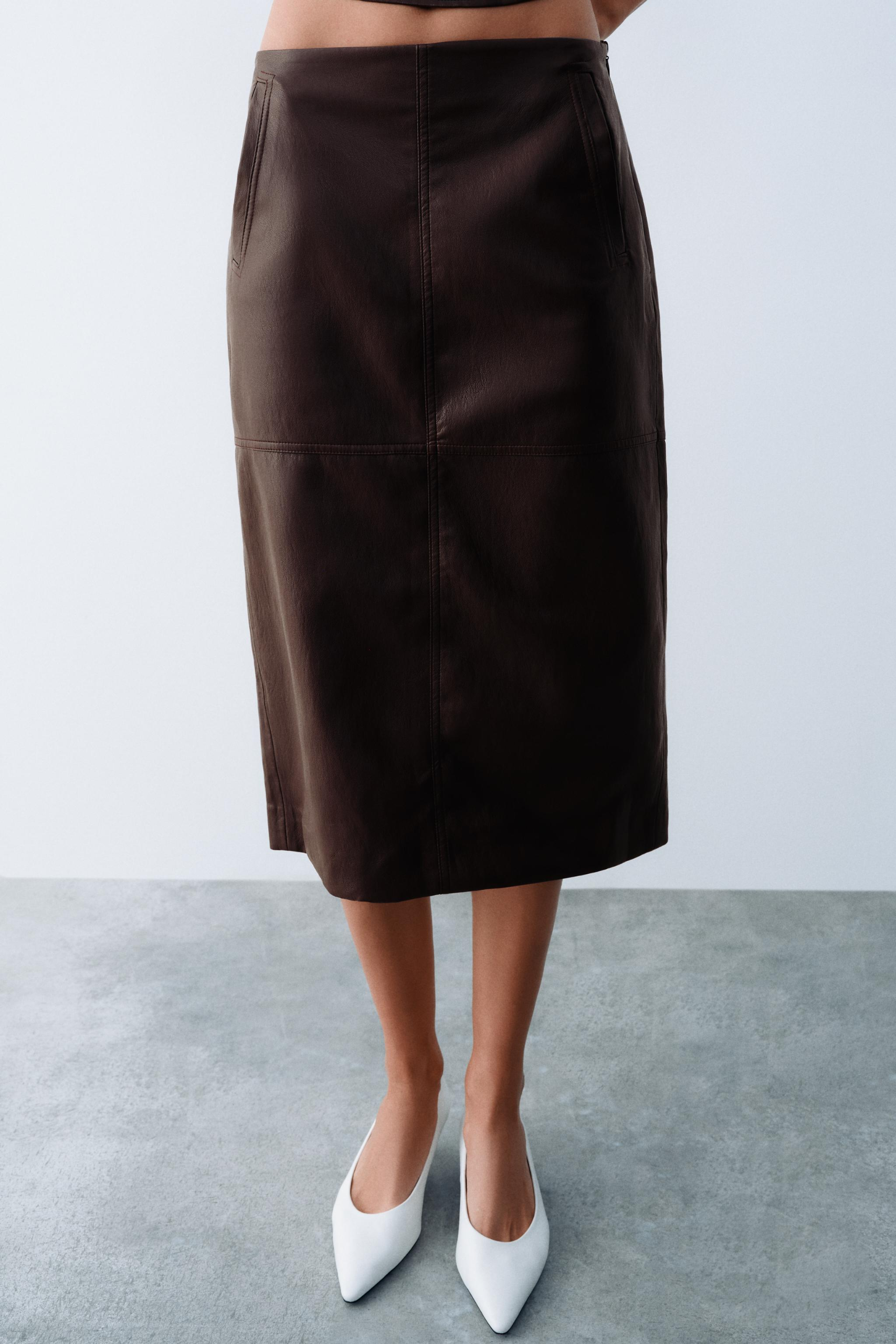 Zara Faux Leather Pencil Skirt