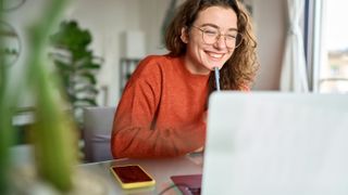 A student on a laptop 