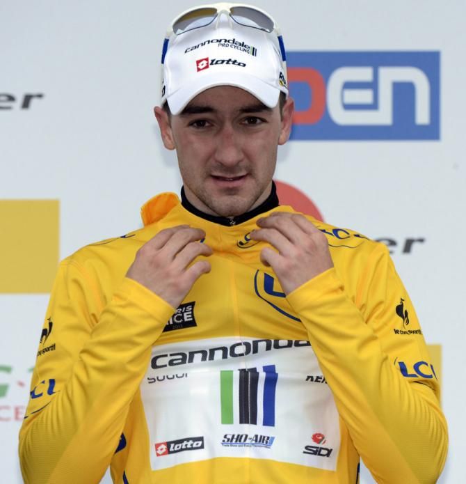 Elia Viviani (Cannondale) picked up enough bonus seconds to take over the yellow jersey at Paris-Nice after overnight leader Nacer Bouhanni crashed out.