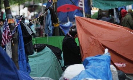 Tents cover New York&amp;#039;s Zuccotti Park