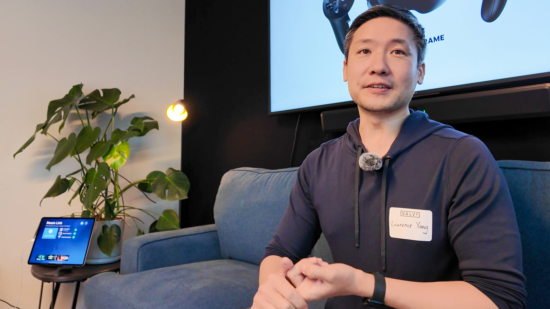 Hands-on with Valve&#039;s new VR headset, the Steam Frame, during an interview at Valve HQ in Bellevue, Washington.