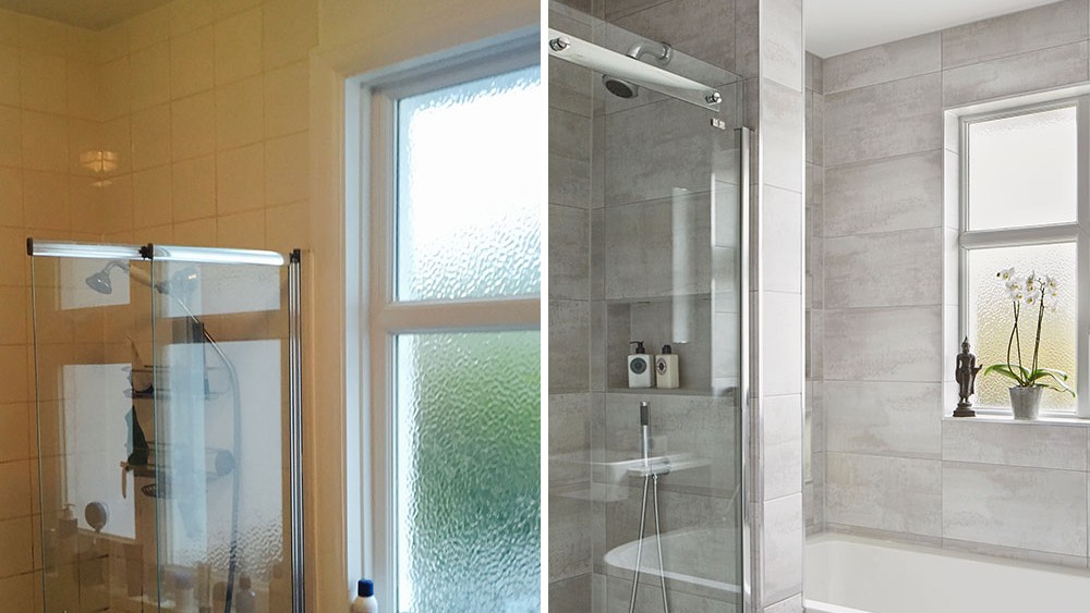 bathroom renovated to modern bathroom