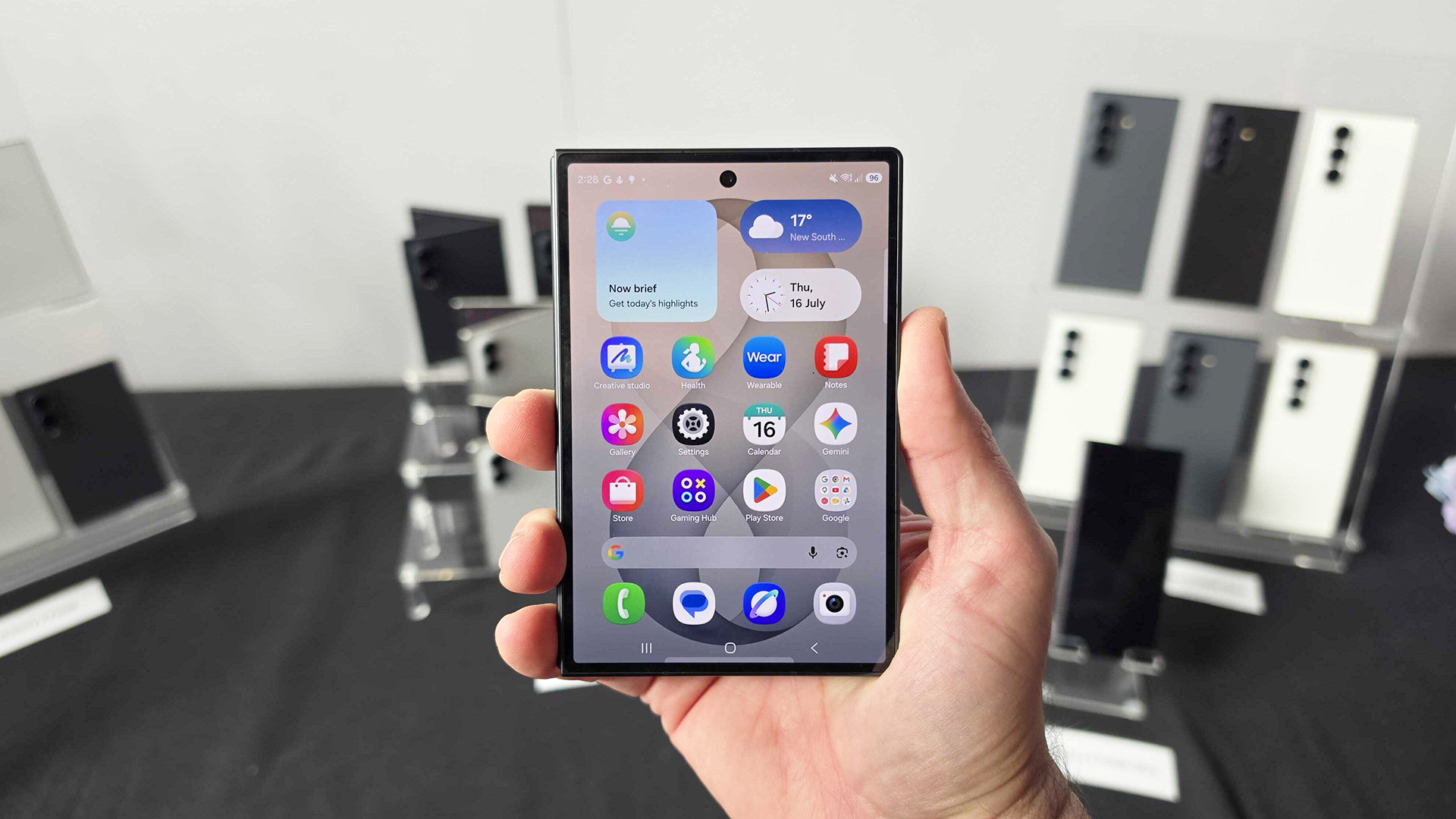 In-hand image of Samsung Galaxy Z Fold 8 in folded mode