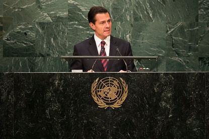 Mexican President Enrique Peña Nieto speaks in New York for the annual United Nations General Assembly.