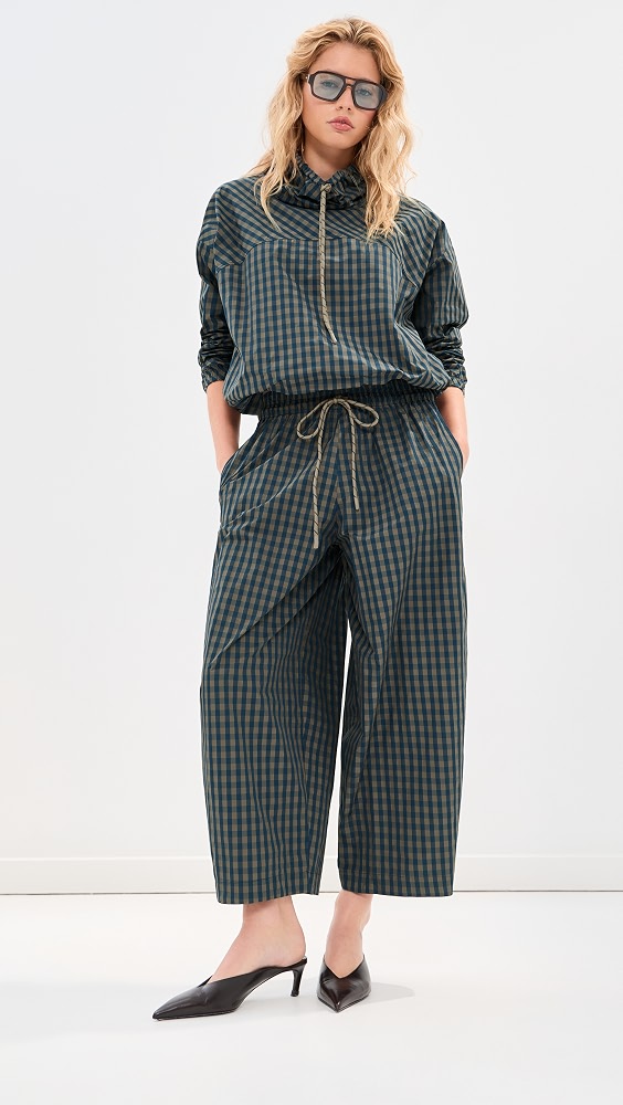 Carson Anorak - Brown/blue Gingham