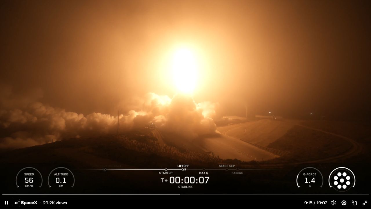 SpaceX sends Starlink satellites to orbit on predawn launch from California