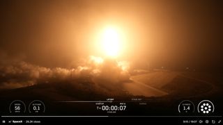 A bright fireball illuminates a dark predawn setting.