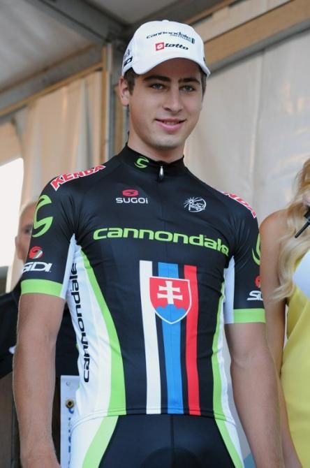 Peter Sagan (Cannondale) shows off the team's new black jersey