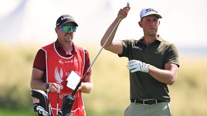 Kasper Broch Estrup and Niklas Norgaard during a practice round before the Abu Dhabi HSBC Championship