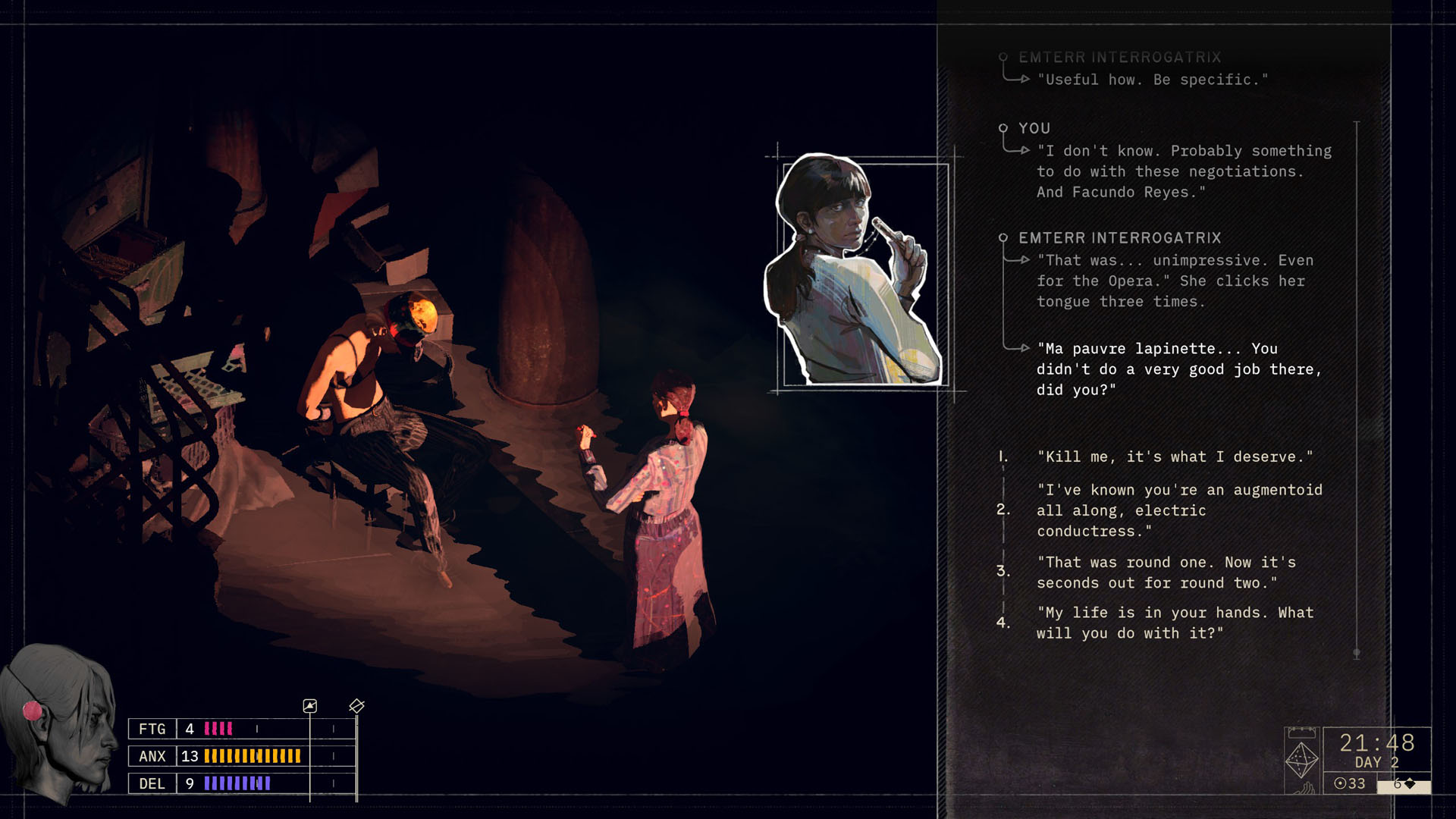 CASCADE is tortured in a dark room in Zero Parades: For Dead Spies