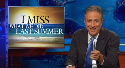 Jon Stewart is nostalgic for when shark attacks were the worst thing about August