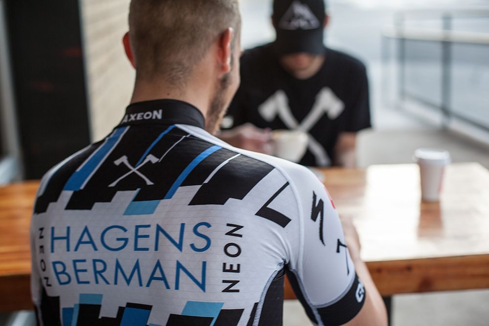 The "Axel's Axes" logo is displayed across the top of the back of the jersey