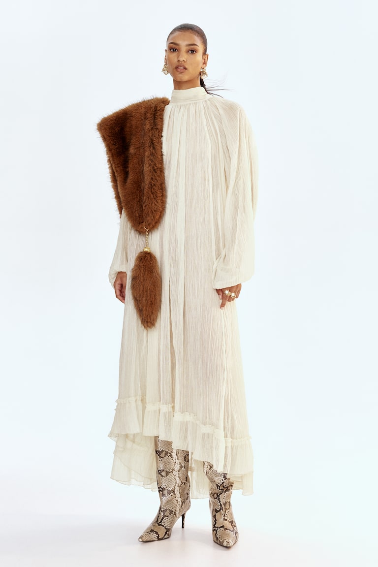 Bow-Collar Maxi Dress