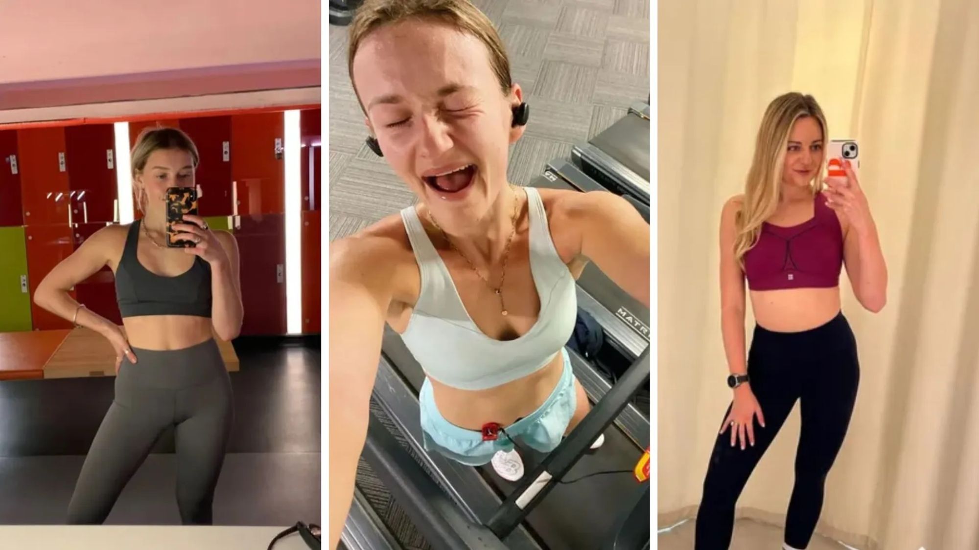 Best high impact sports bras: Ally, Alice and Chloe wearing the best high impact sports bras