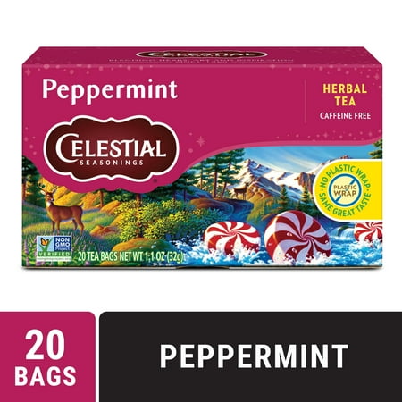 Celestial Seasonings Peppermint Caffeine-Free Herbal Tea Bags (20 Count)