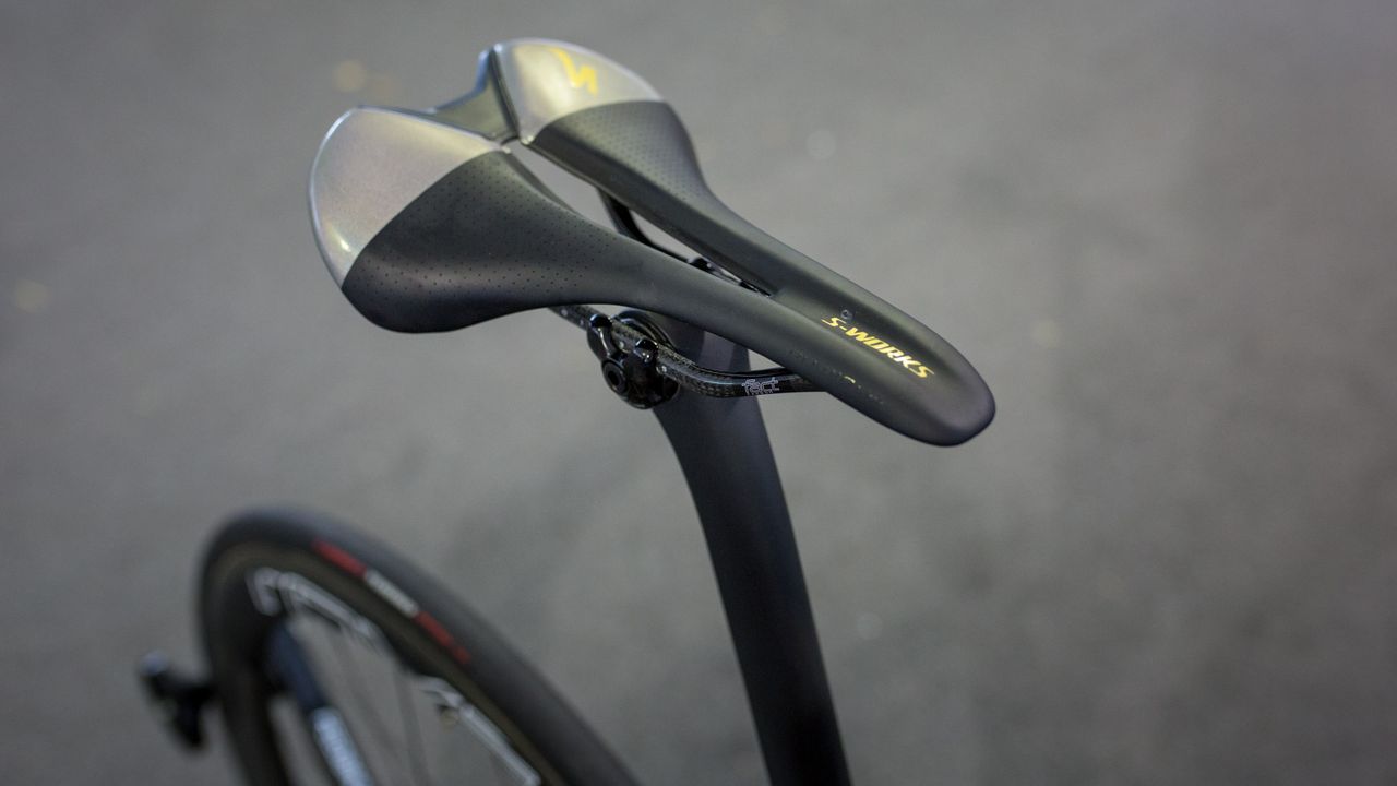 Sagan's S-Works Romin Evo saddle also receives a custom finish