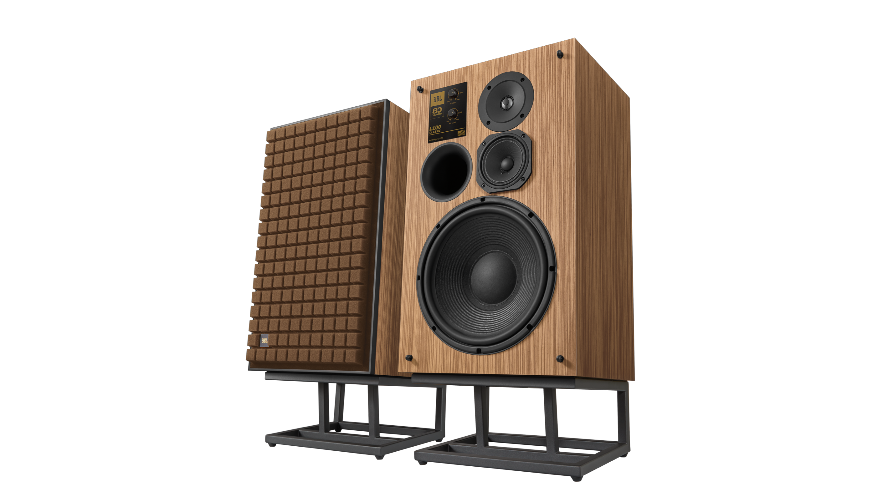 JBL L100 Classic 80 standmount speakers in oak